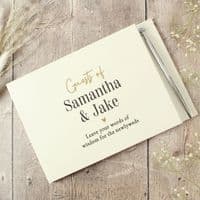 Personalised Black & Gold Free Text Guest Book