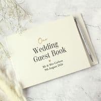 Personalised Black & Gold Free Text Guest Book