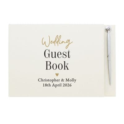 Personalised Black & Gold Free Text Guest Book