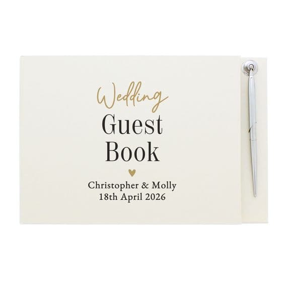 Personalised Black & Gold Free Text Guest Book
