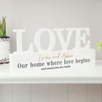 Personalised Black & Gold Free Text Love World Plaque