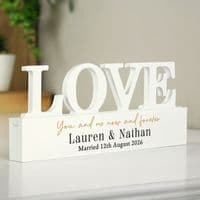 Personalised Black & Gold Free Text Love World Plaque