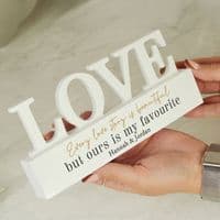 Personalised Black & Gold Free Text Love World Plaque