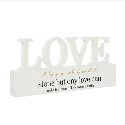 Personalised Black & Gold Free Text Love World Plaque