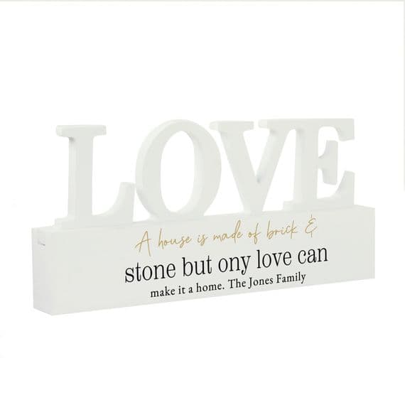 Personalised Black & Gold Free Text Love World Plaque