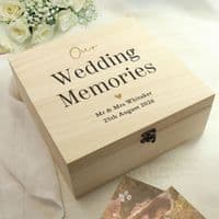 Personalised Black & Gold Free Text Woden Keepsake Box