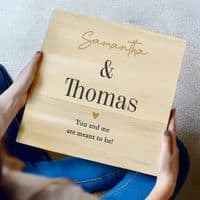 Personalised Black & Gold Free Text Woden Keepsake Box