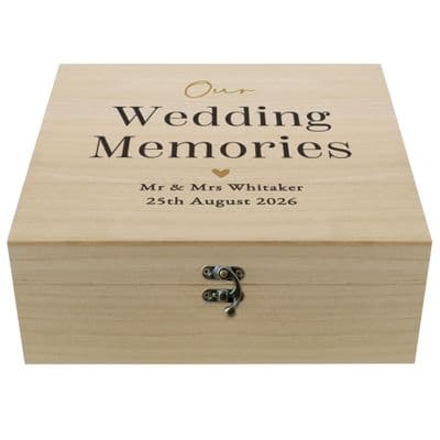 Personalised Black & Gold Free Text Woden Keepsake Box
