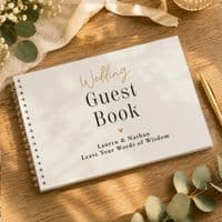 Personalised Black & Gold Wedding Guest Book