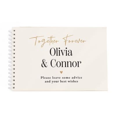 Personalised Black & Gold Wedding Guest Book