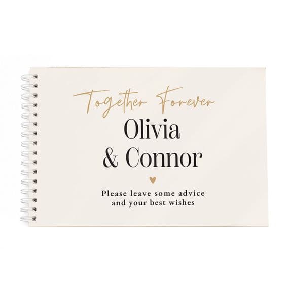 Personalised Black & Gold Wedding Guest Book