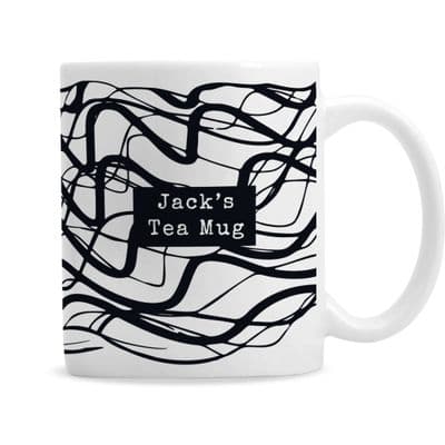 Personalised Black Pattern Mug