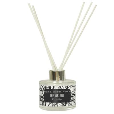 Personalised Black Scribble Reed Diffuser