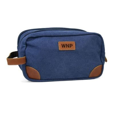 Personalised Blue Denim Wash Bag