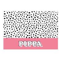 Personalised Blue Dots Dog Pet Bowl Mat