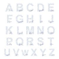 Personalised Blue Floral Initial Cushion