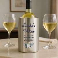 Personalised Blue Floral Wine Cooler
