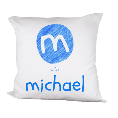 Personalised Blue Initial Cushion Cover