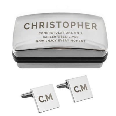 Personalised Bold Initial Cufflinks & Box Set