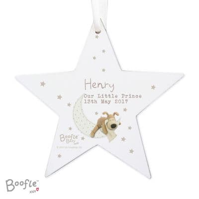 Personalised Boofle Baby Wooden Star Ornament