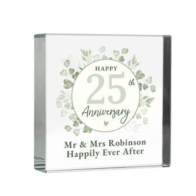 Personalised Botanical Anniversary Crystal Token