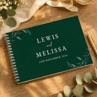 Personalised Botanical Evergreen Wedding Guest Book