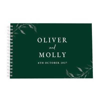 Personalised Botanical Evergreen Wedding Guest Book