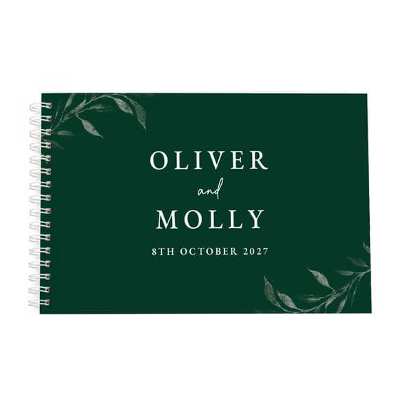 Personalised Botanical Evergreen Wedding Guest Book