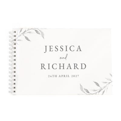 Personalised Botanical Off White Wedding Guest Book