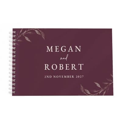 Personalised Botanical Plum Wedding Guest Book
