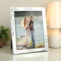 Personalised Botanical Silver Photo Frame 10 x 8cm