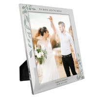Personalised Botanical Silver Photo Frame 10 x 8cm