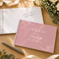 Personalised Botanical Soft Pink Wedding Guest Book