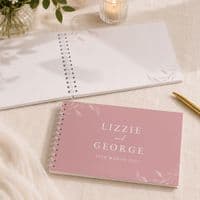 Personalised Botanical Soft Pink Wedding Guest Book