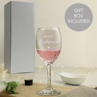 Personalised Bridesmaid Wine Glass