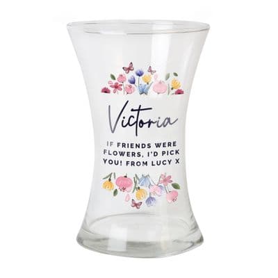 Personalised Bright Floral Waisted Vase