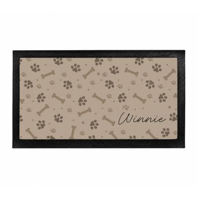 Personalised Brown Dog Icons Pet Bowl Mat