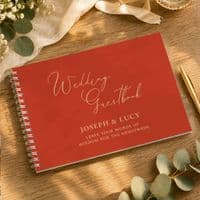 Personalised Burnt Orange Wedding Guest Book