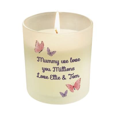Personalised Butterfly Frosted Candle Jar