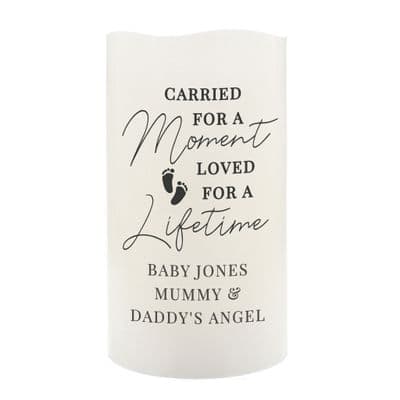 Personalised Carried For A Moment LED Candle