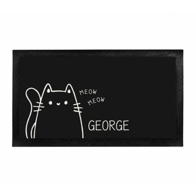 Personalised Cartoon Cat Bowl Mat
