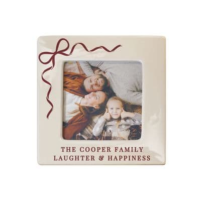 Personalised Ceramic Red Bow Photo Frame