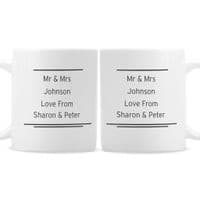 Personalised Classic Mr Right Mrs Always Right Mug Set