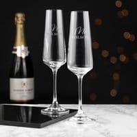 personalised Couples Champagne Flute Set
