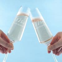 personalised Couples Champagne Flute Set