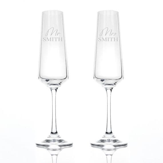personalised Couples Champagne Flute Set