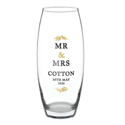 Personalised Couples Glass Bullet Vase