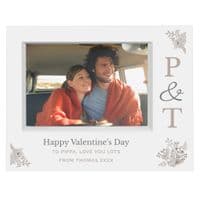 Personalised Couples Initials Landscape Box Photo Frame
