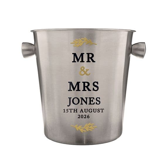 Personalised Couples Stainless Steel Ice Bucket