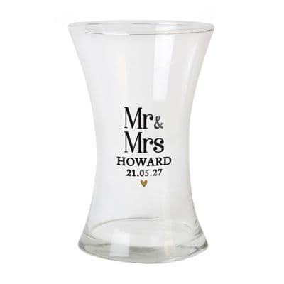 Personalised Couples Waisted Glass Vase